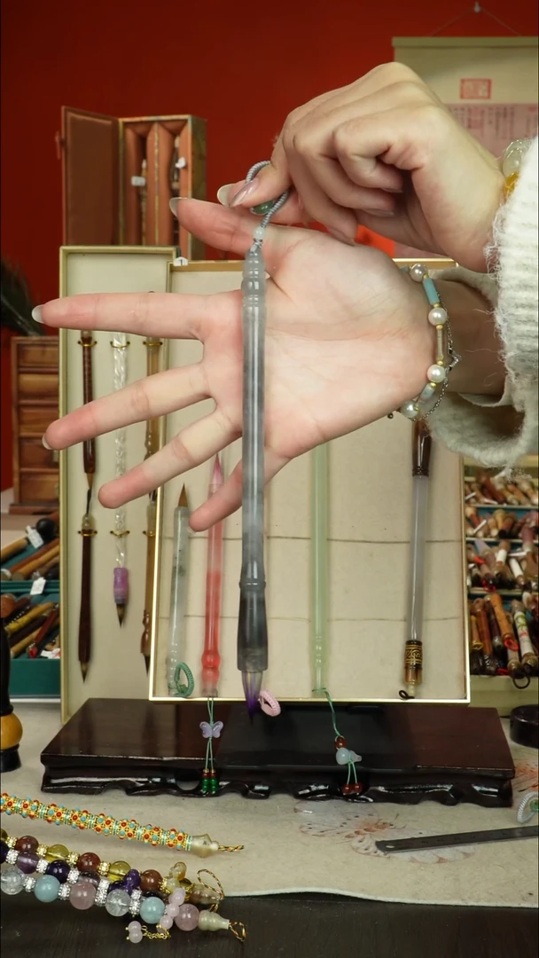 8*%1号闪孤品高货毛笔链接 清水试笔 蘸墨不退