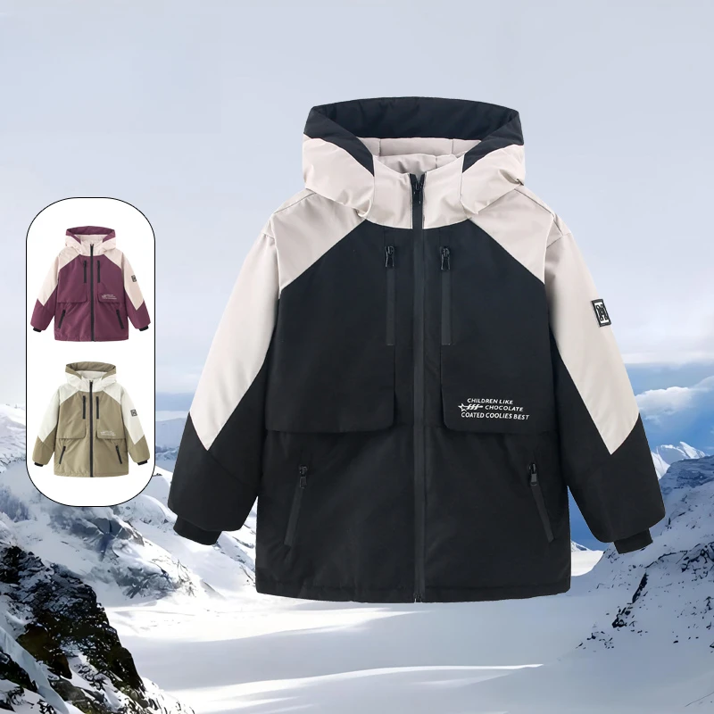 品牌儿童夹棉冲锋衣保暖防风加厚外套SS611-ZB