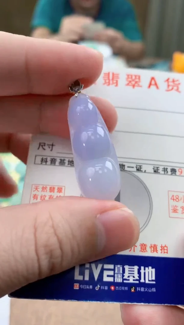 颈饰18K金镶嵌翡翠天然A货翡翠挂件