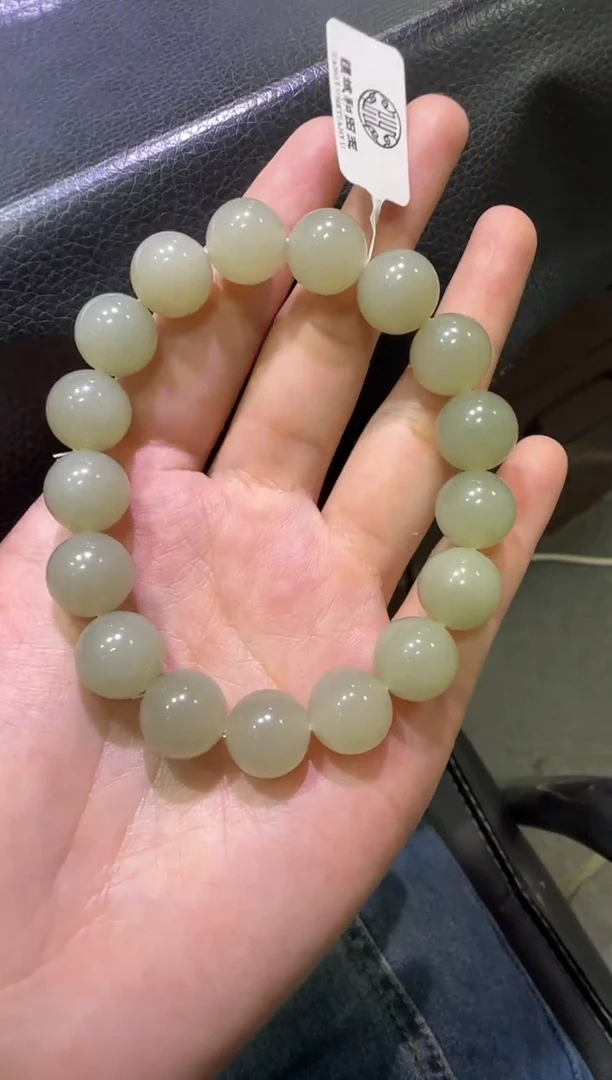 未镶嵌手串和田玉且末近矿高青白手串（产地直发）