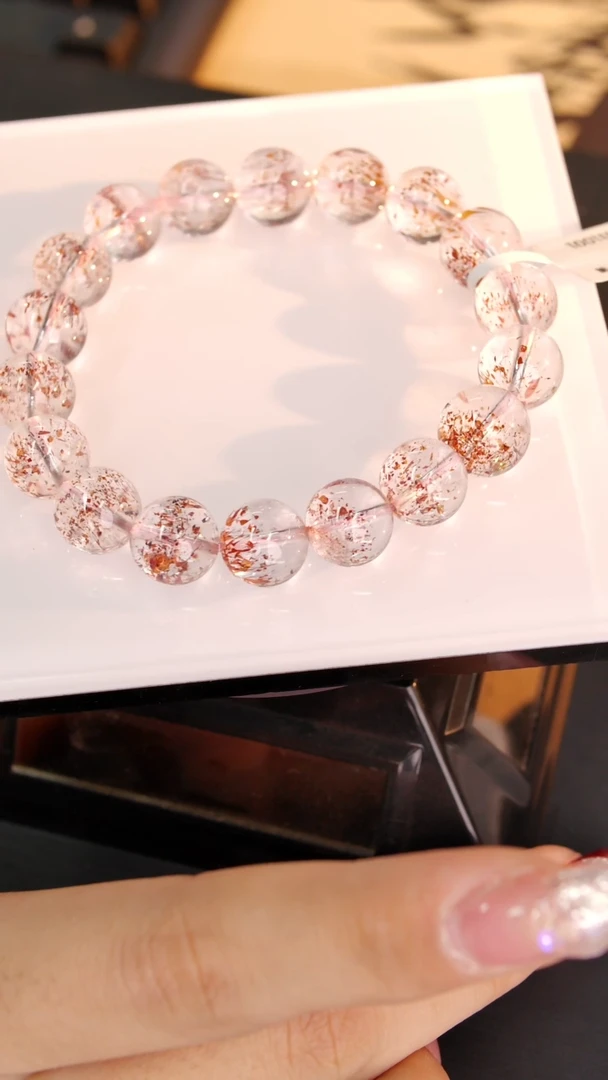 【闪购商品】水晶手串未镶嵌金草莓芬达色单圈11+