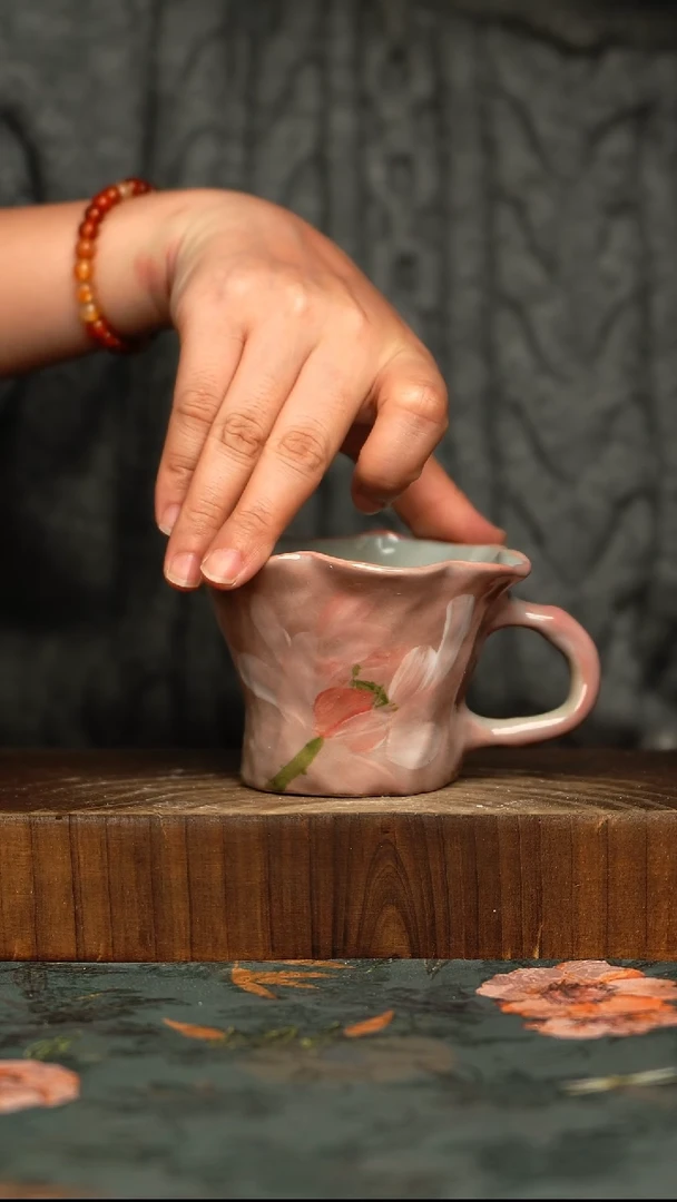 杯釉下彩手工手绘同款陶器