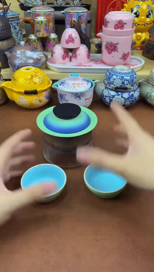 陶瓷茶具摆件旅行套组