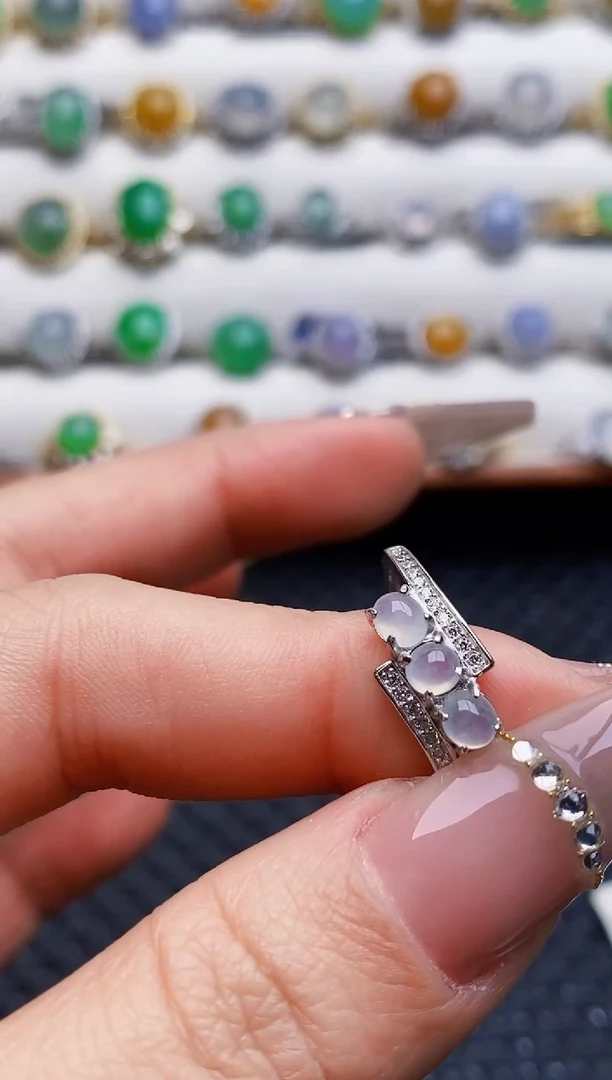 银S925镶嵌戒指翡翠8225