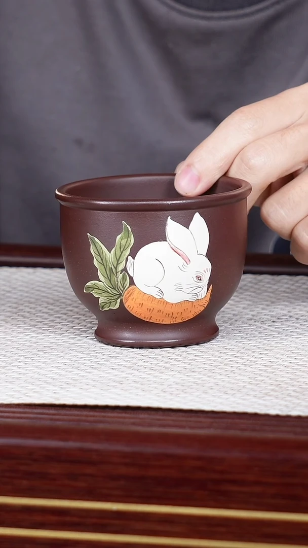 茶杯紫砂宜兴原矿紫砂 全手工紫砂