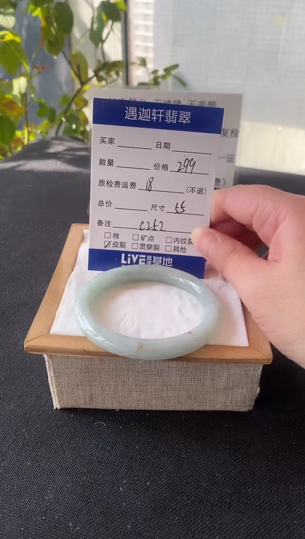 未镶嵌手镯翡翠55.3圈口 C252编码
