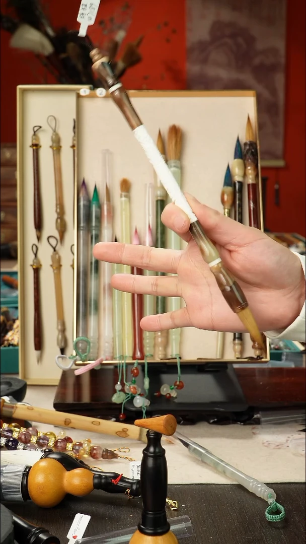 200号孤品高货毛笔链接 清水试笔 蘸墨不退