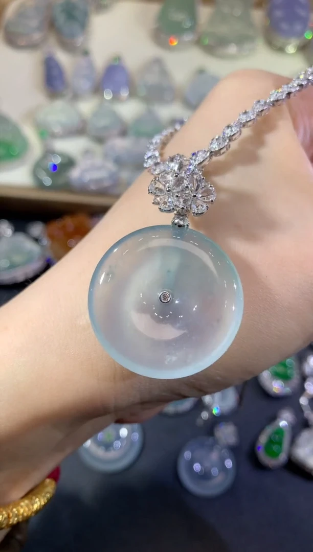 颈饰18K金镶嵌翡翠福***宝142-扣子（不含链扣