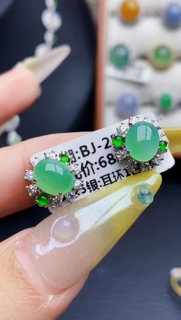 银S925镶嵌戒指翡翠6073