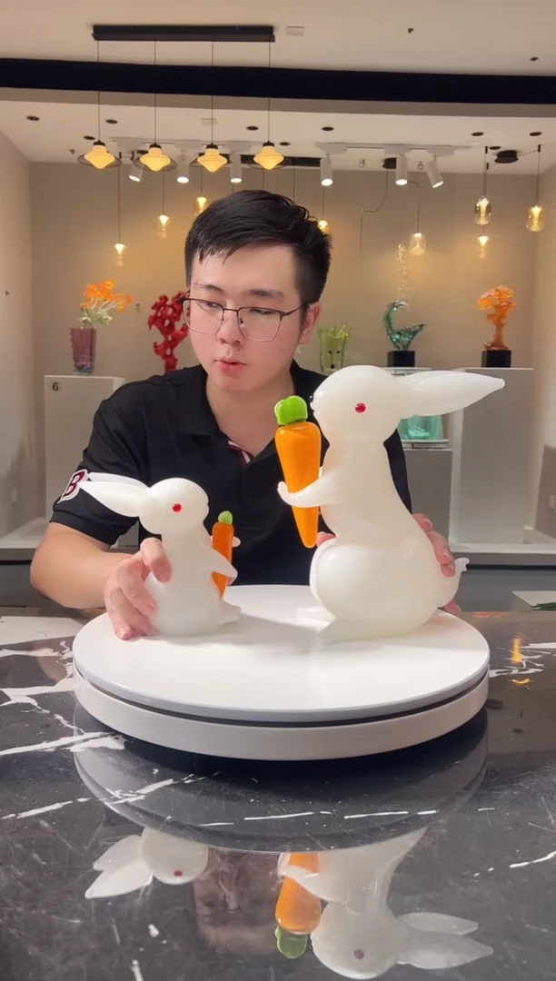 摆件巴比特美学 一组玉兔
