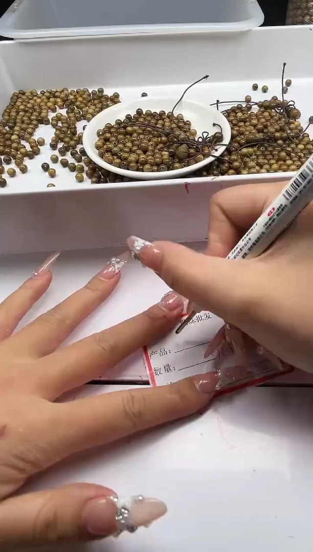 檀香木散珠w754绿檀6mm100颗三单随三通