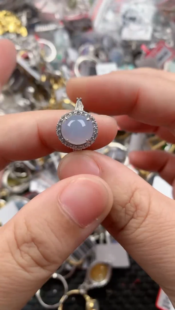 银S925镶嵌戒指翡翠111   1