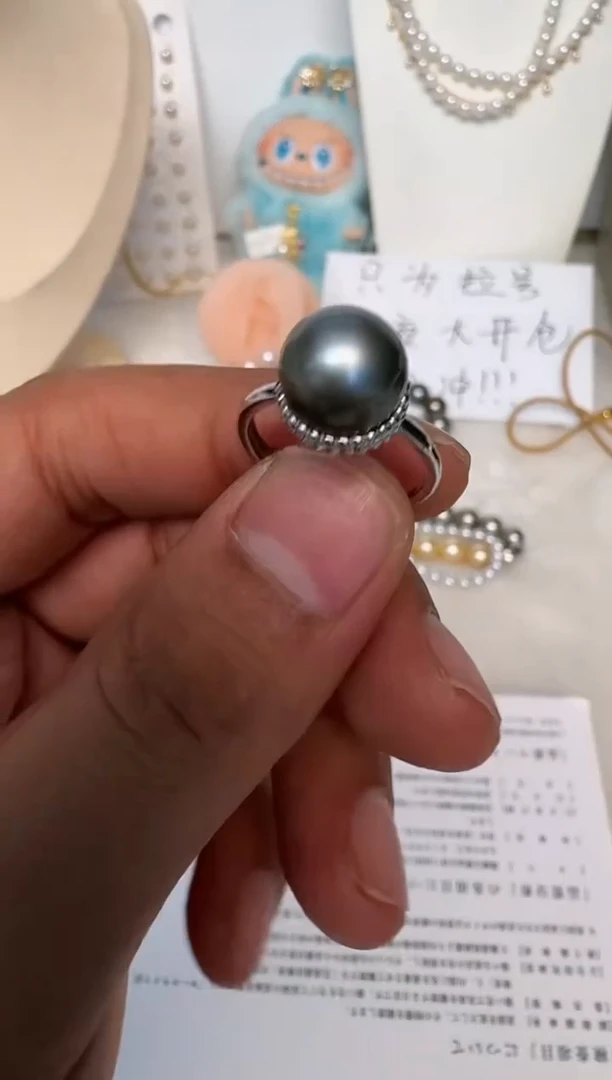 海水珍珠银S925镶嵌戒指戒指