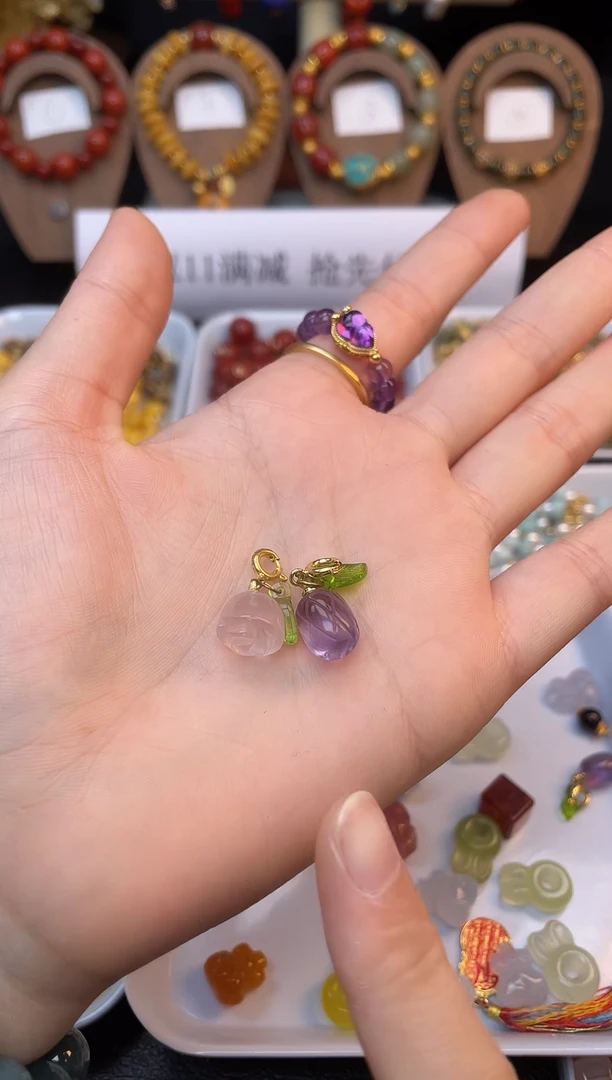 未镶嵌通孔玛瑙/玉髓玫瑰 2个滴流