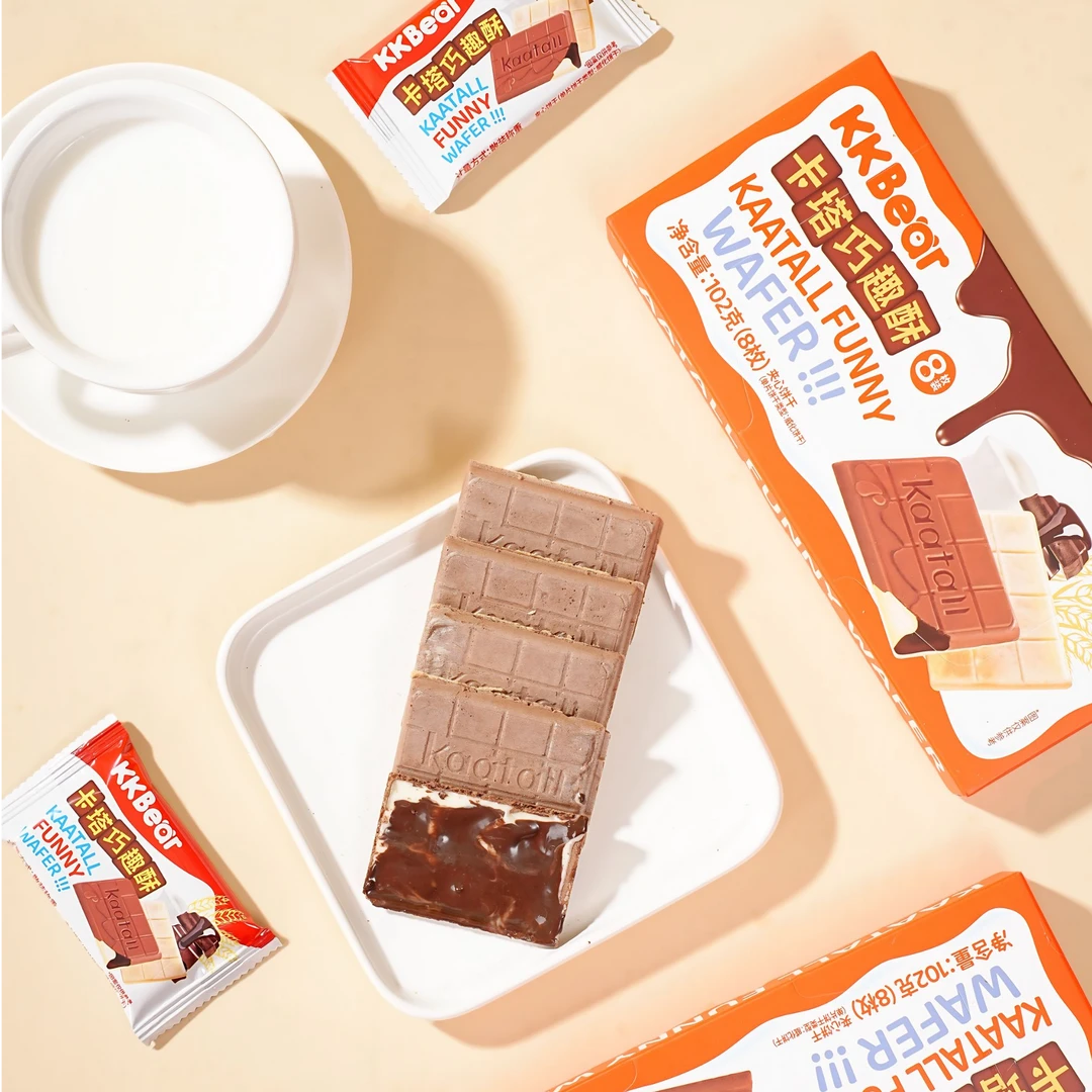 超友味【KKBear】卡塔巧趣酥可可脂夹心饼干薄脆零食威化饼干