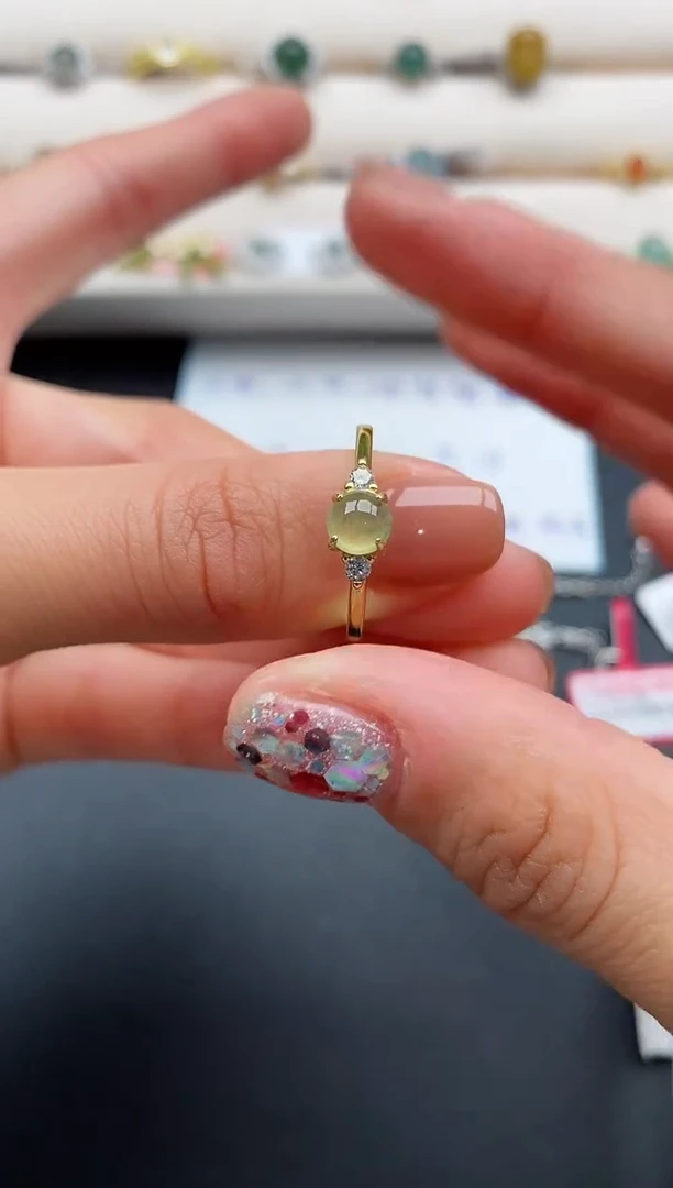 银S925镶嵌戒指翡翠777777+8