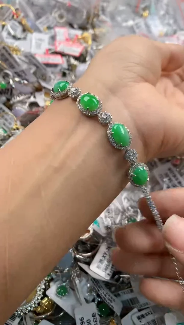 银S925镶嵌戒指翡翠555----1