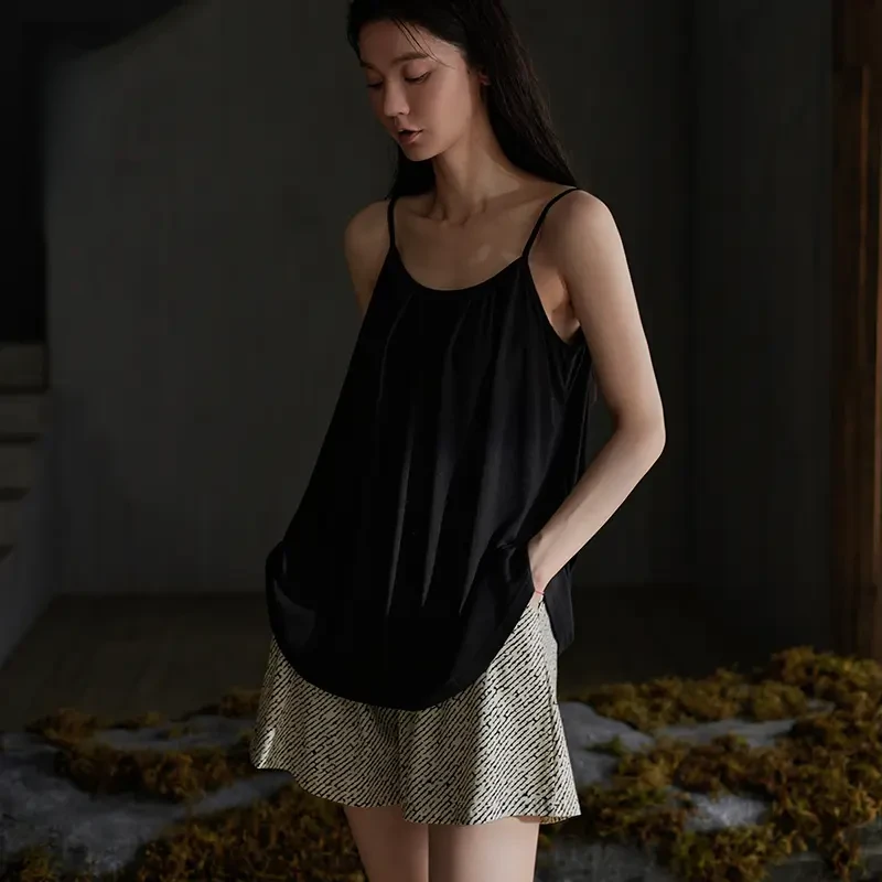 安佰芬莫代尔睡衣女款2025新款夏季凉感吊带睡衣套装夏天家居服