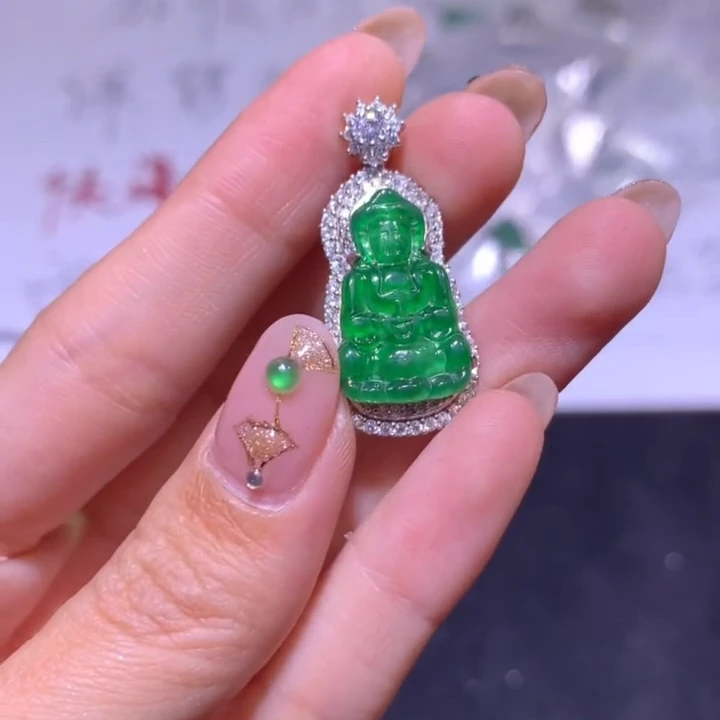 【逍遥】天然A货翡翠观音吊坠*2908/712/多样性发/1件