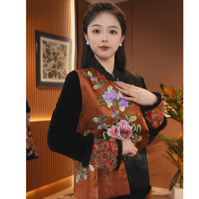 富甲一方/新中式春季新款重工刺绣马甲2025A7311思思