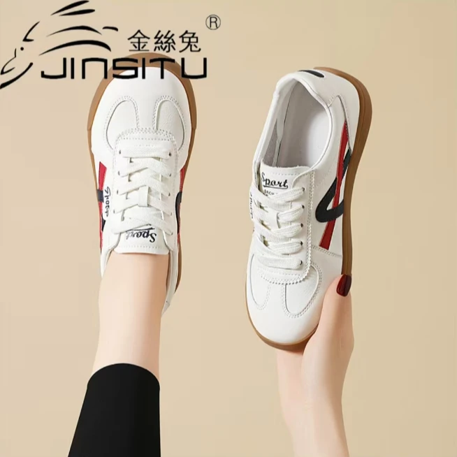 金丝兔爆款真皮板鞋女2025春新款运动休闲小白鞋阿甘鞋软底不累脚