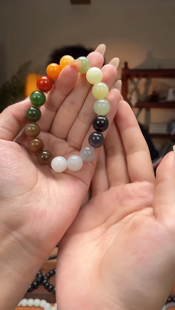 未镶嵌手串和田玉多宝12圆