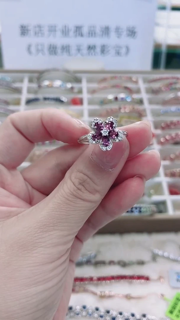 银S925镶嵌戒指石榴石427ZB1128产品一个（多样性）