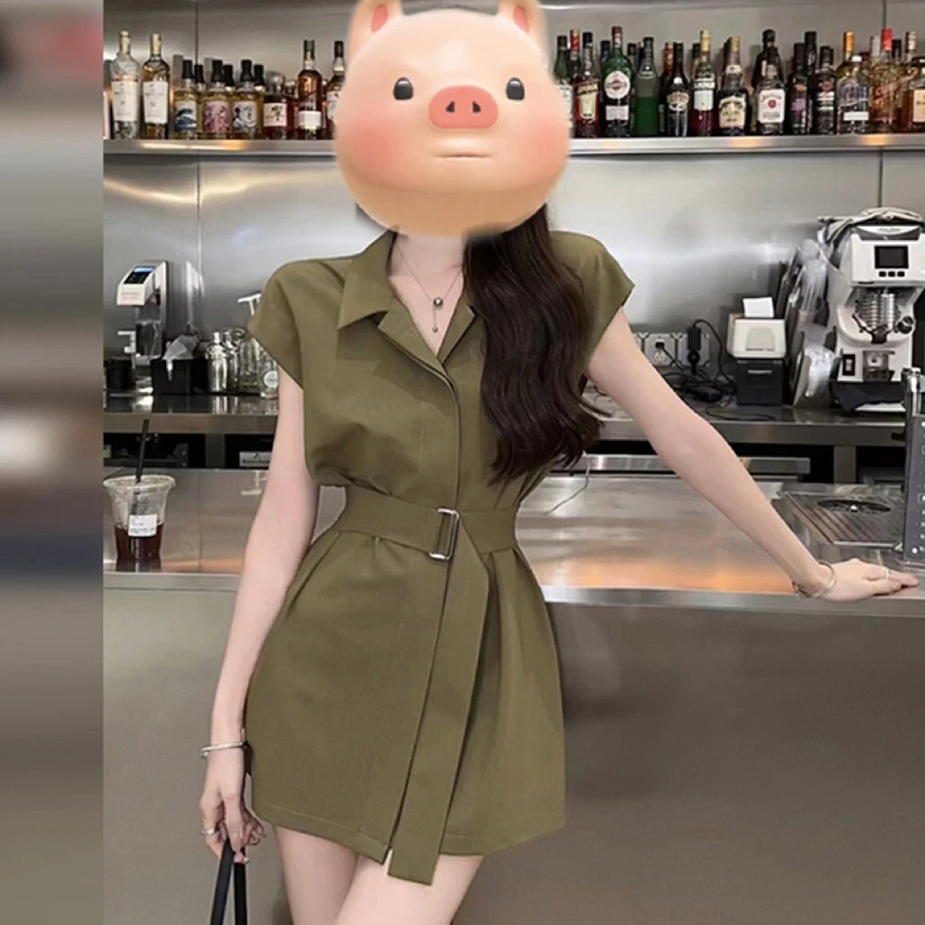 【三色】【三件套】小个子衬衫连衣裙子女2025新款法式套装1194