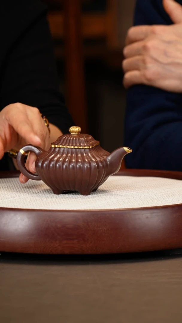 【闪购商品】紫砂茶壶【鲍宜明】紫泥筋纹传炉