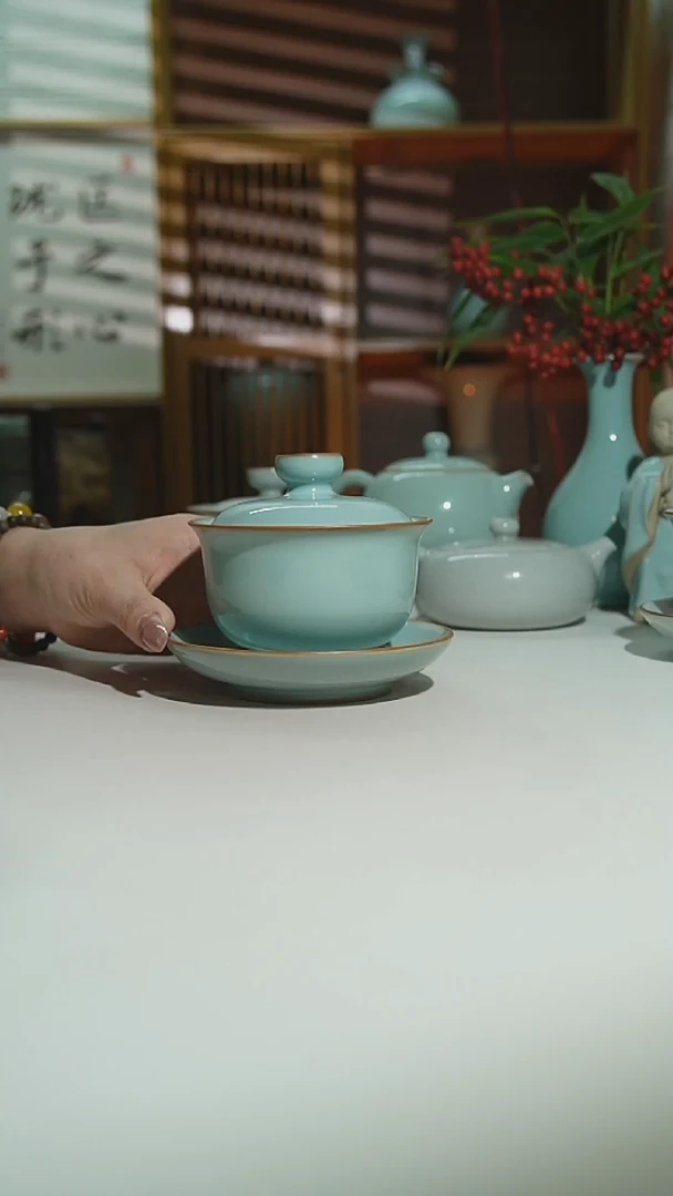 运圈天青随缘盖碗二级