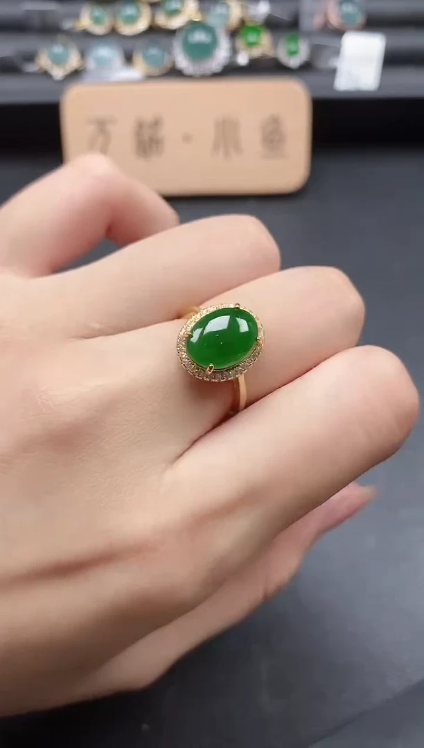 翡翠戒指银S925镶嵌51511