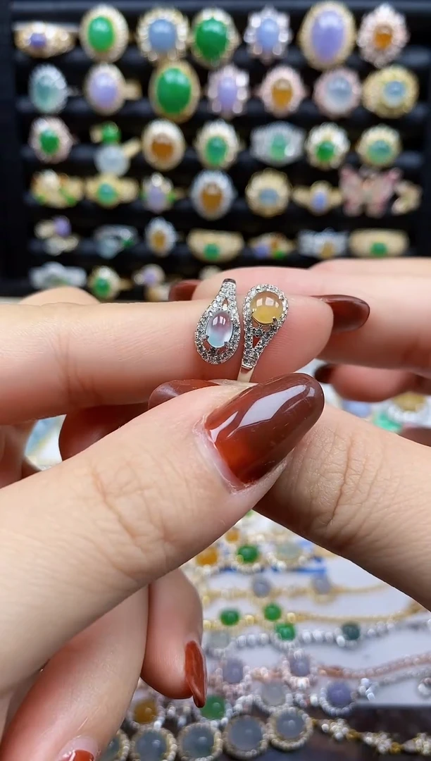 银S925镶嵌戒指翡翠5948