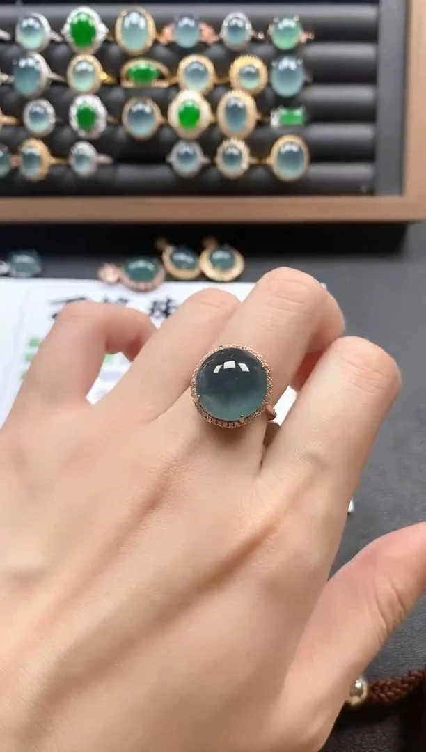 银S925镶嵌戒指翡翠51541