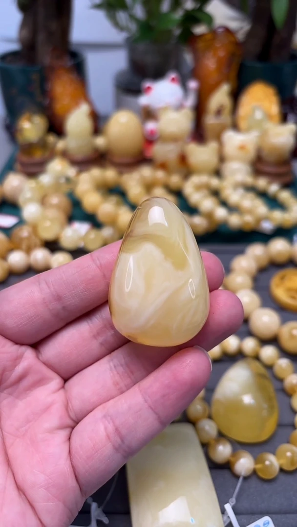 手串蜜蜡未镶嵌p50精品金白妖孽蜜蜡吊坠 21.31克