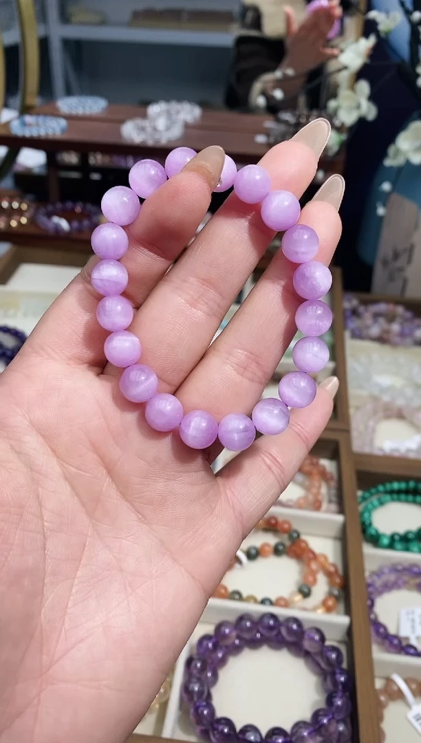 【闪购商品】锂辉石手串未镶嵌紫锂辉手串9mm