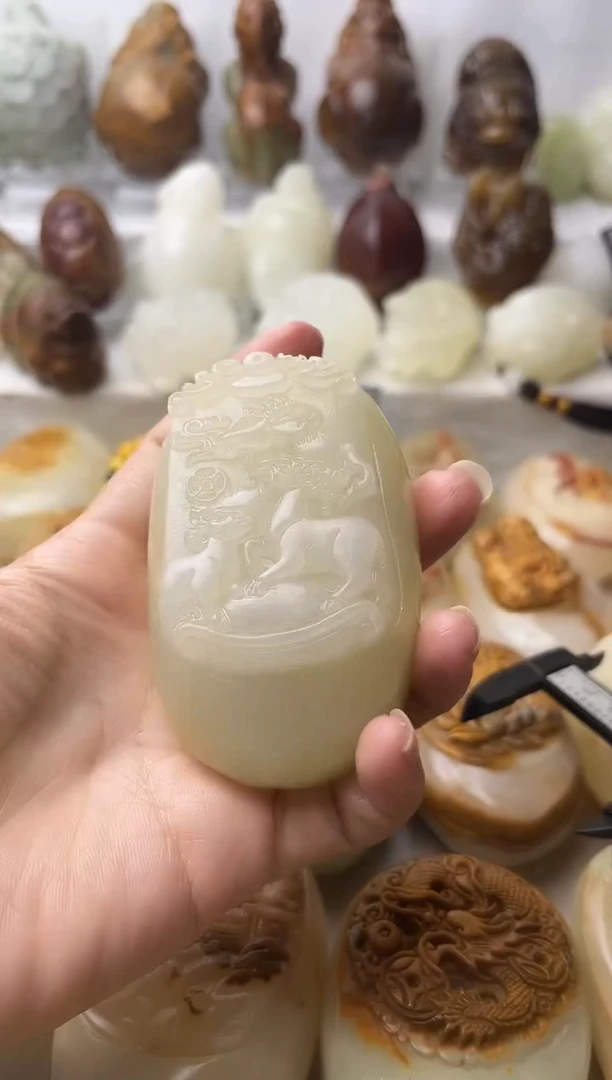 石材方解石棉纹正常不退换三羊开泰