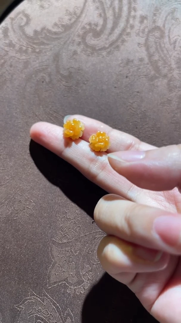 银S925镀金镶嵌翡翠耳钉红翡绿翠
