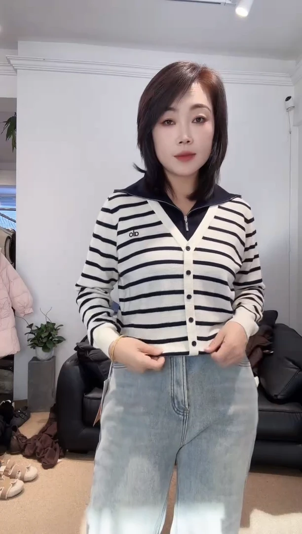 假两件条纹上衣-