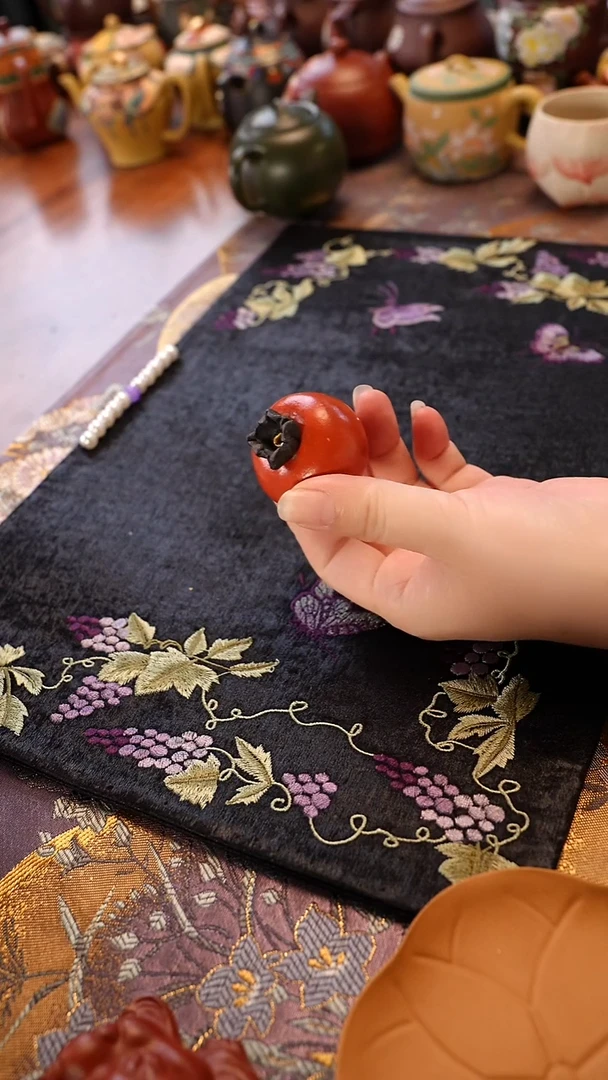 紫砂茶宠柿子茶宠