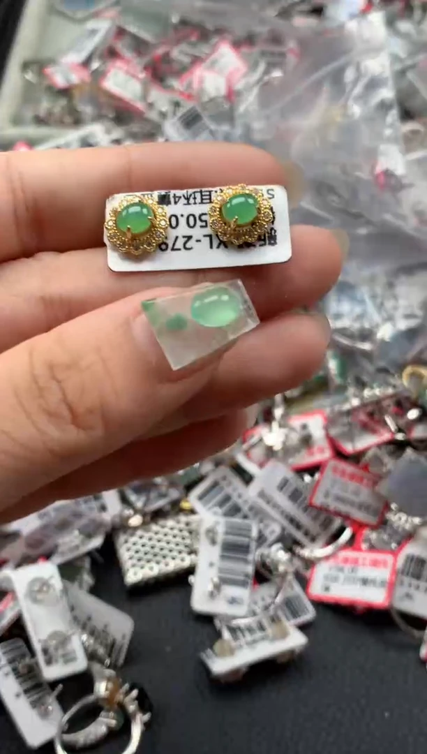 银S925镶嵌戒指翡翠天然A货缅甸翡翠