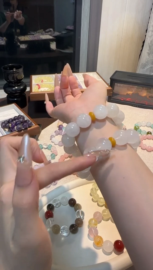 未镶嵌手链水晶17mm白幽灵