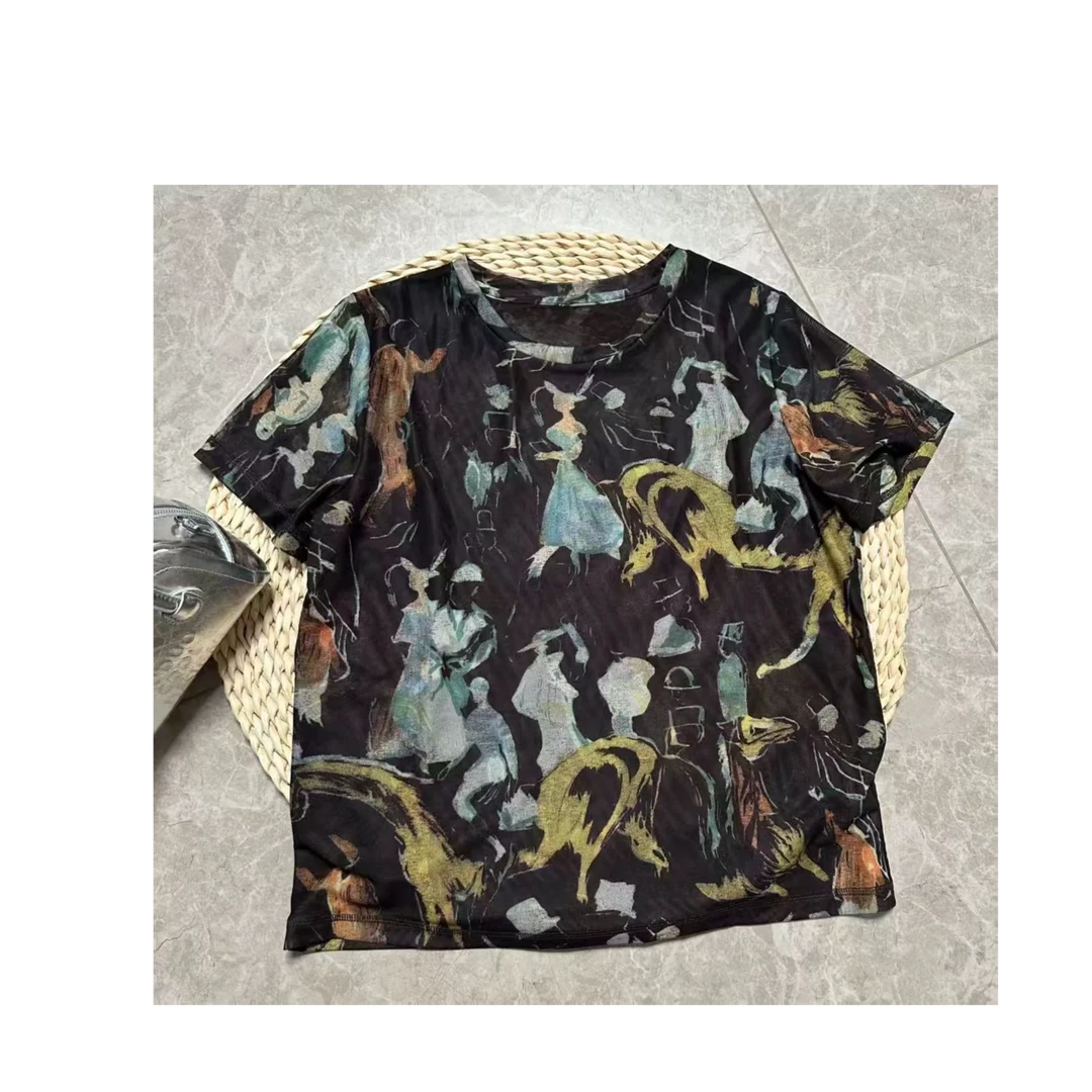 【二姐专享】高丽麻|印花女人味十足透气|减龄|短袖-6226