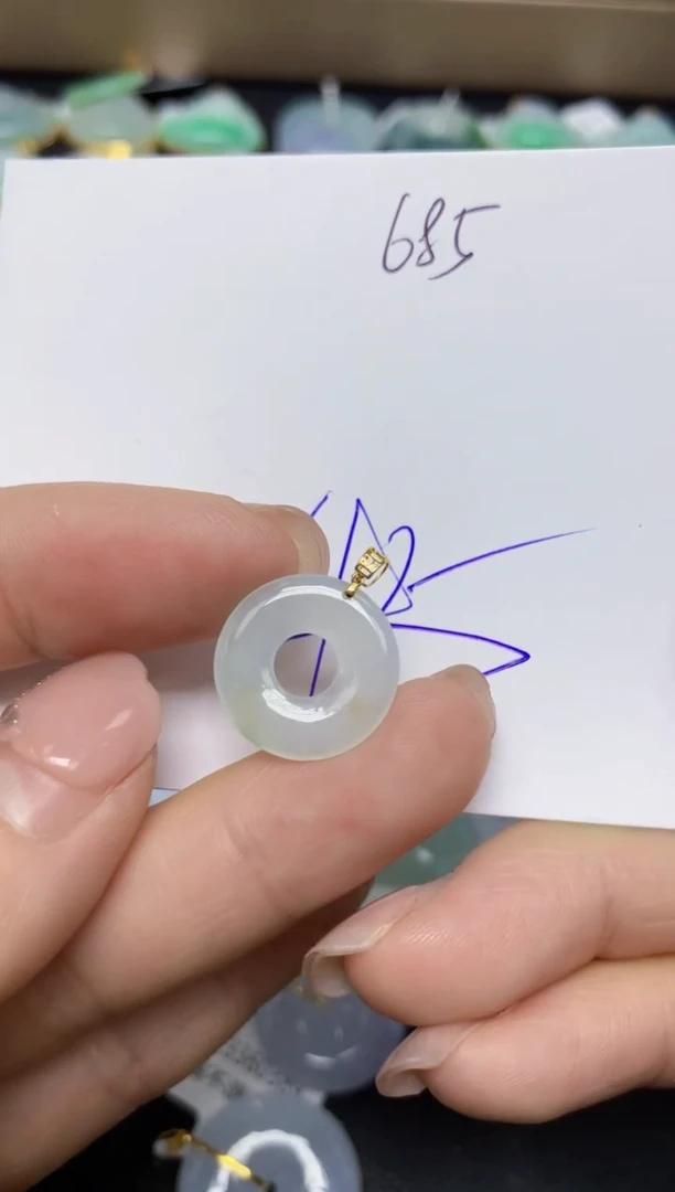 【闪购商品】翡翠挂件18K金镶嵌 天然翡翠A货