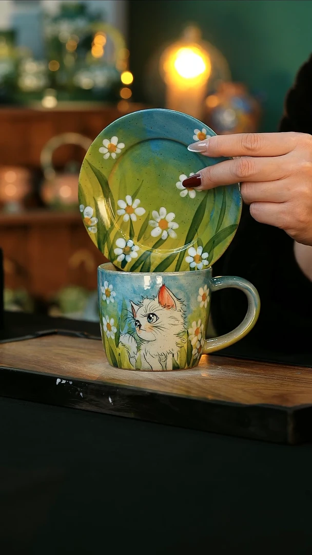 【闪购商品】杯手绘心瓷陶瓷浮力