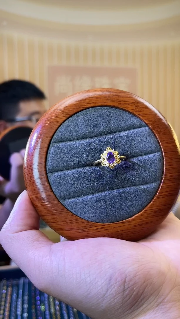 紫晶戒指银S925镶嵌拍2份紫水晶
