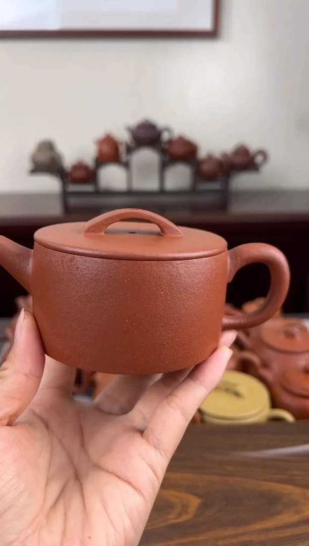 茶壶紫砂红降坡一片瓦壶200CC