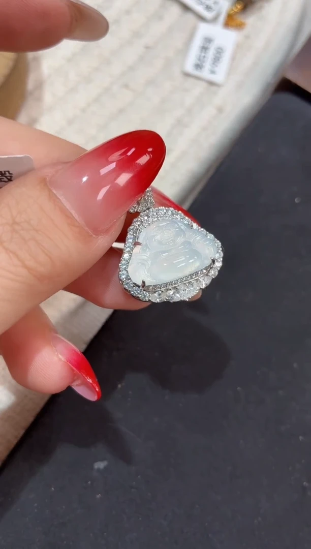 吊坠(不含链)银S925镶嵌翡翠【挽石珠宝】佛公