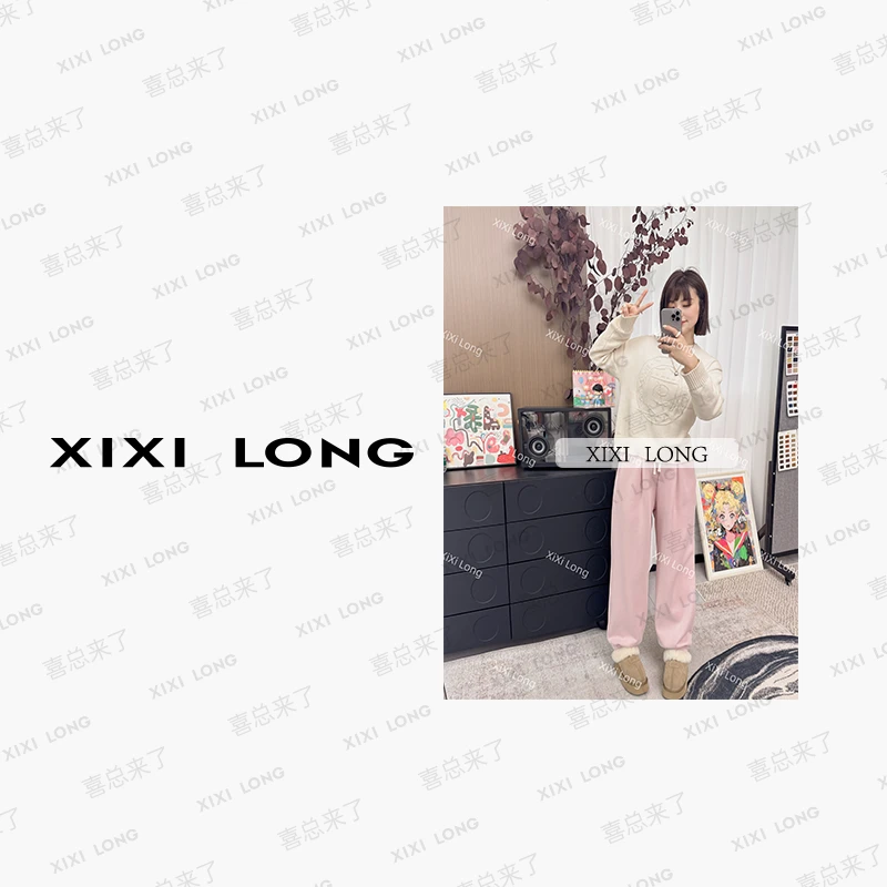 大喜【冬日暖洋】慵懒风极简束脚加绒加厚卫裤 DX243821