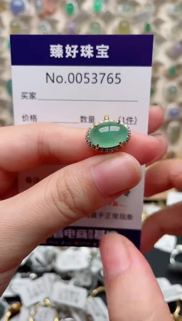 翡翠戒指银S925镶嵌.