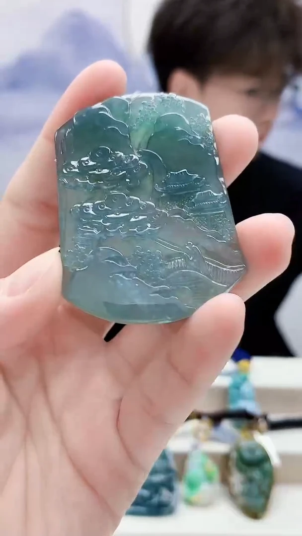 未镶嵌定制翡翠4688lr-毛货挂件158